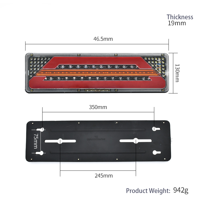 Luz traseira de caminhão com fluxo giratório LED 24V YN-TLC146