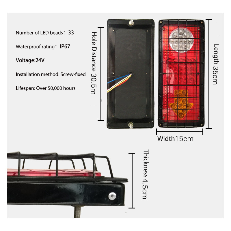 24V Super Highlight 33Led Truck Tail Light YN-TLC85