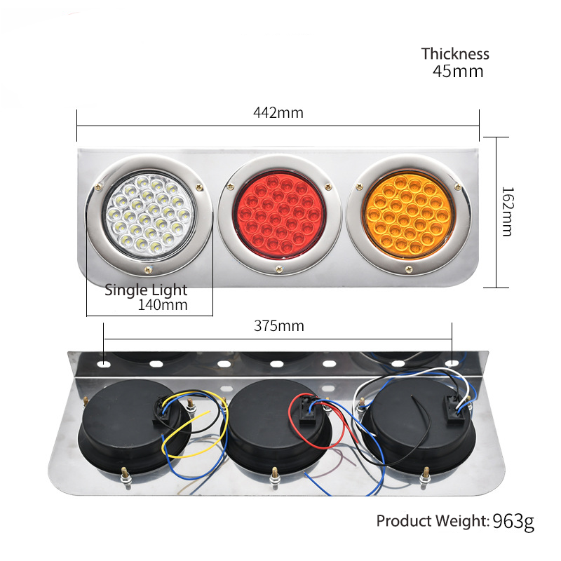 Luz traseira de caminhão 24V 24LLED padrão YN-TLC70