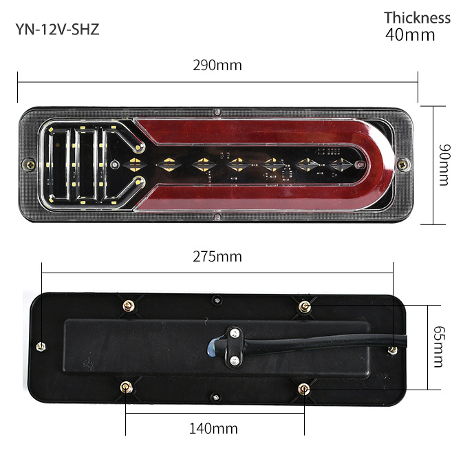 Luz traseira YN-TLC02-12VSHZ