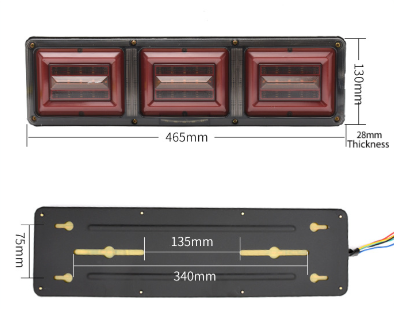 24V Luz traseira de caminhão LED 24V YN-TLC94
