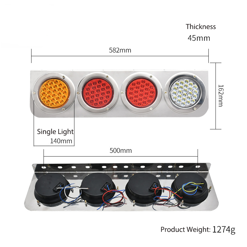 Luz traseira de caminhão 24V 24LLED padrão YN-TLC70
