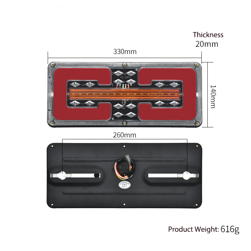 24V Luz traseira de caminhão que flui YN-TLC79