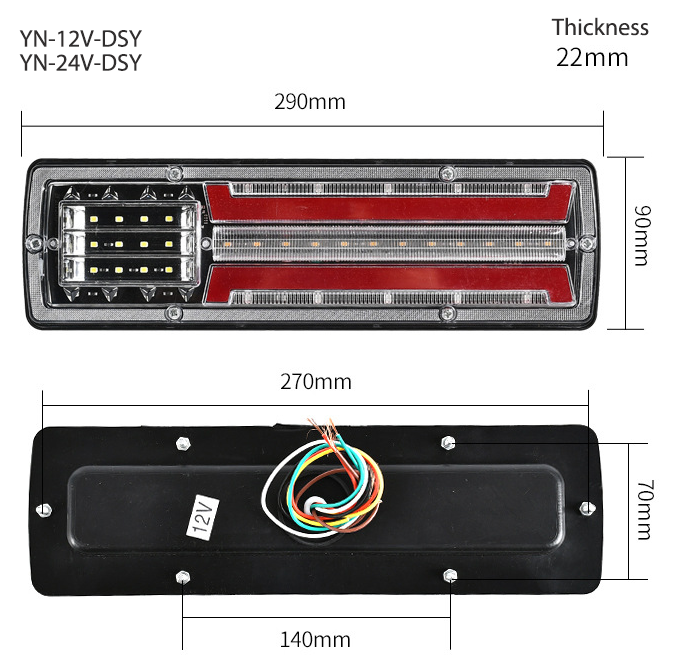 Luz traseira yn-tlc02-12vdsy/ yn-tlc02-24vdsy