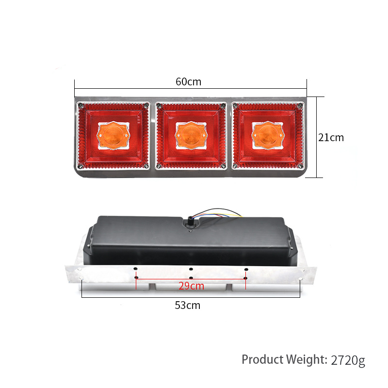 Luz traseira de caminhão LED 24V com 3 lâmpadas YN-TLC147