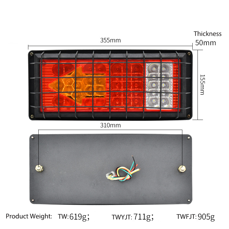 24V 140-2 Luz de caminhão de esgrima de ferro YN-TLC87
