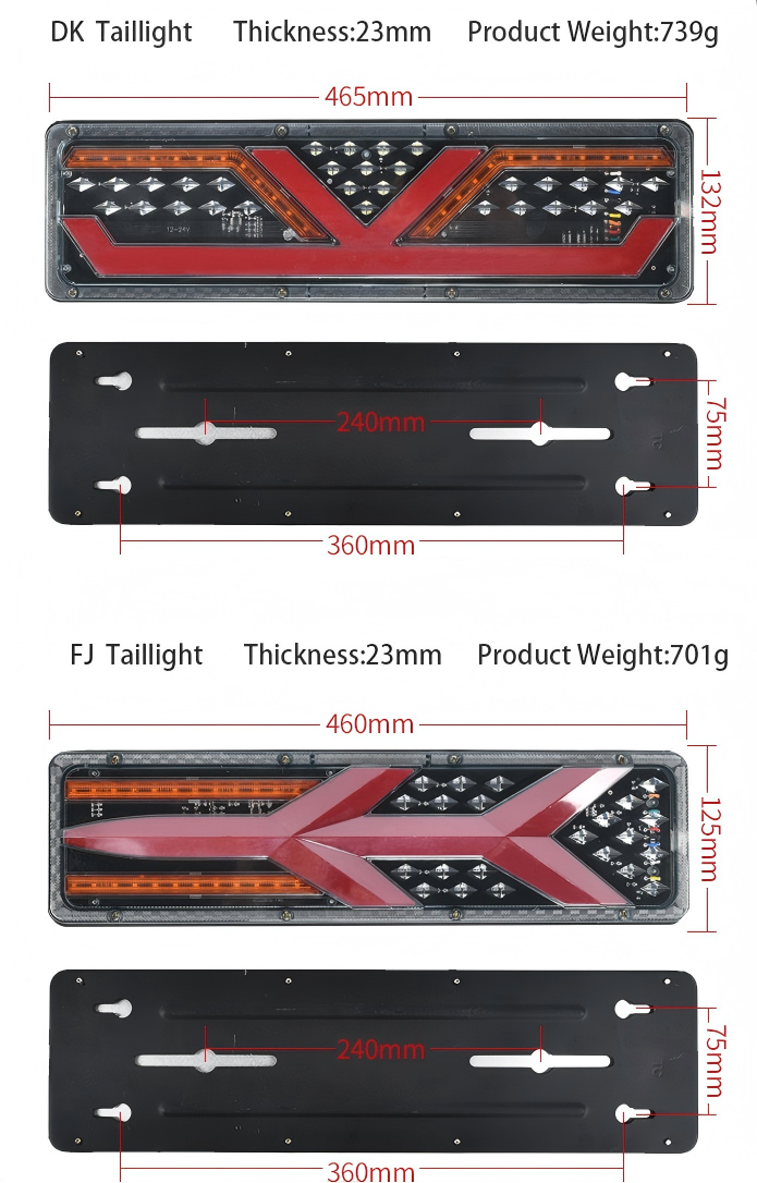 24V Luz traseira de caminhão YN-TLC126