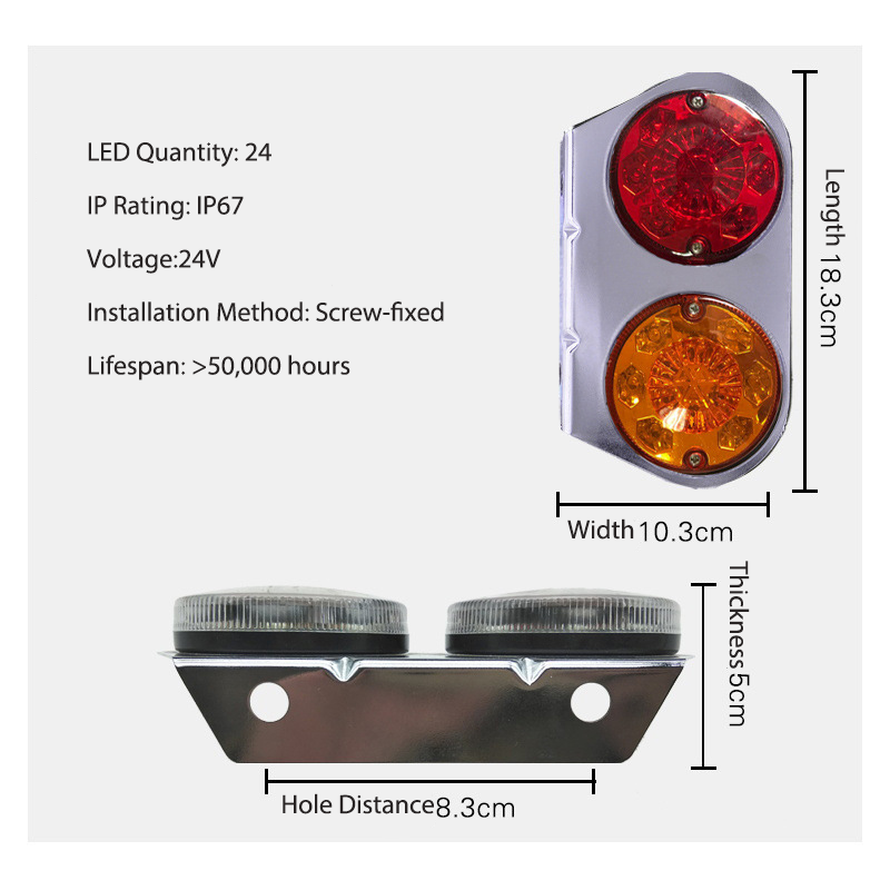24V 24 Luz de caminhão de 2 cores de 2 cores YN-TLC93
