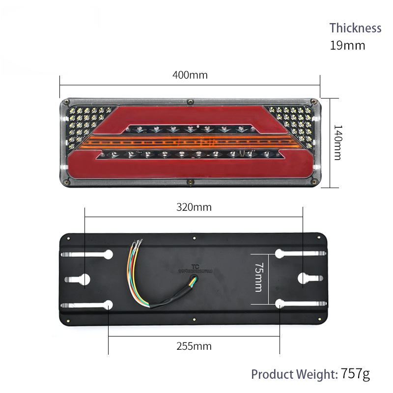 Luz traseira de caminhão com fluxo giratório LED 24V YN-TLC146