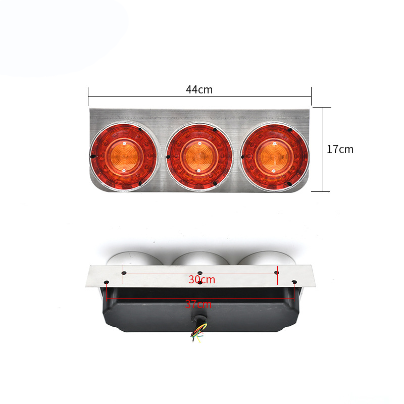 24V 3 lâmpadas redondas Caminhão da luz traseira YN-TLC127