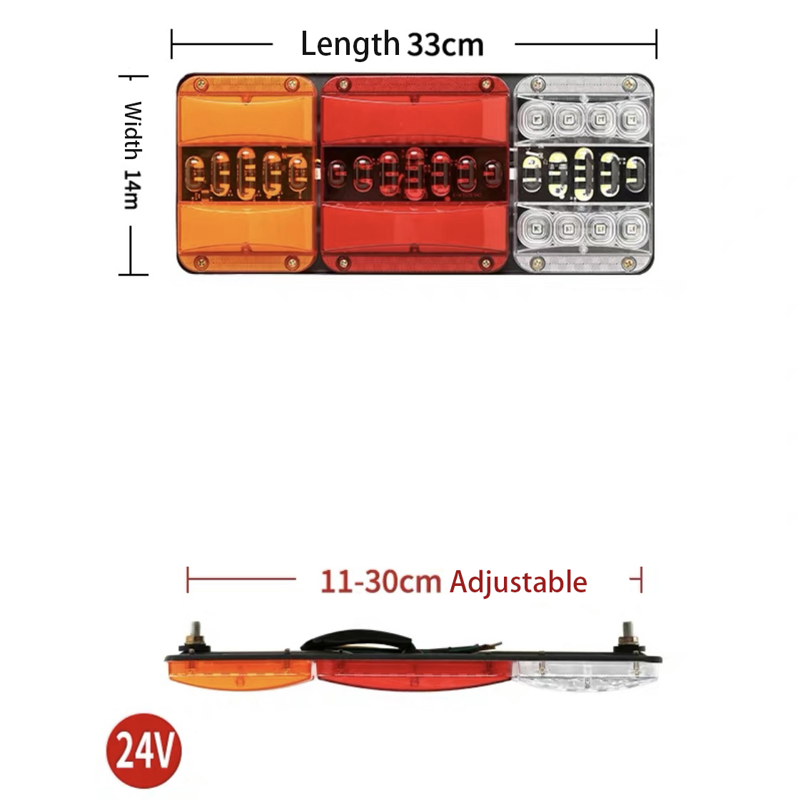 24V Orientação da luz traseira de caminhão fluida YN-TLC120