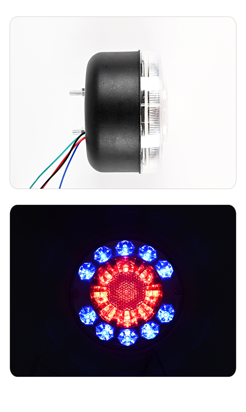 Truck LED de luz traseira redonda de 2 cores YN-TLC42