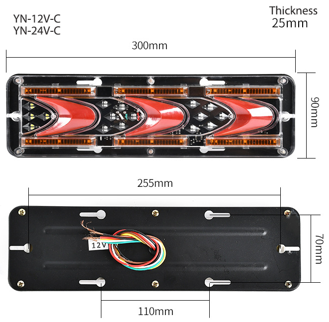 Luz traseira yn-tlc02-12vc/ yn-tlc02-24vc