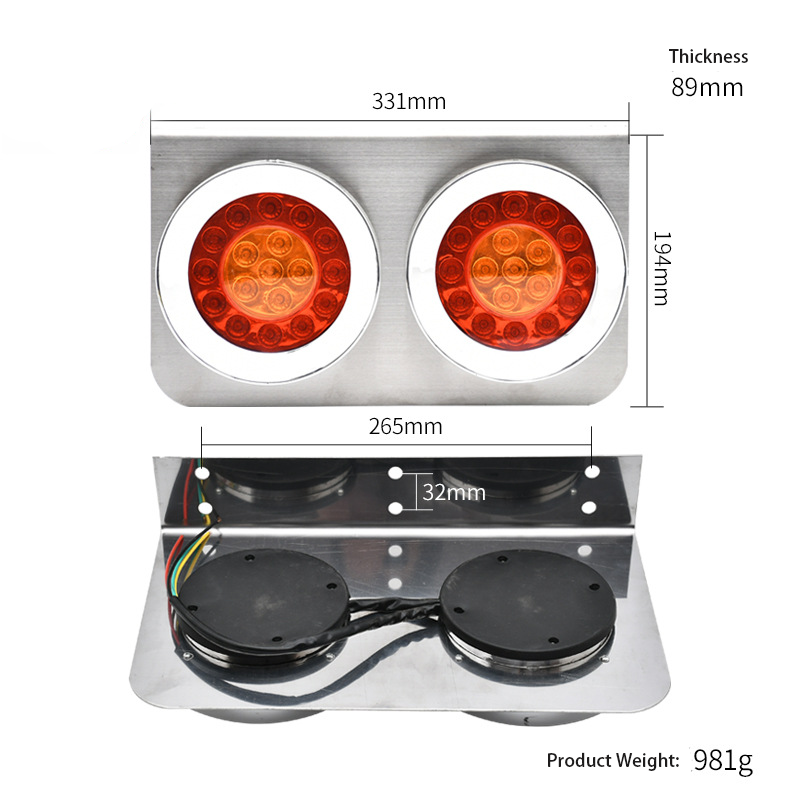 24V Luz traseira de caminhão YN-TLC124