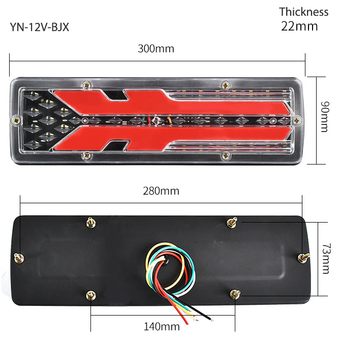 Luz traseira yn-tlc02-12vbjx/ yn-tlc02-24vbjx