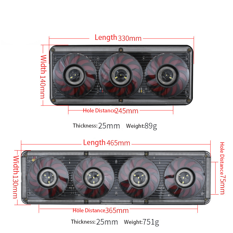 Luz traseira de caminhão LED 12V / 24V YN-TLC153