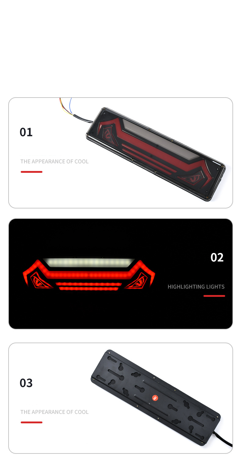 12V / 24V LED Luz traseira de caminhão olho de dança de leão YN-TLC155