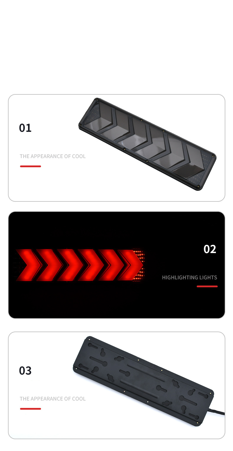 Luz traseira de caminhão com seta LED 12V / 24V YN-TLC136