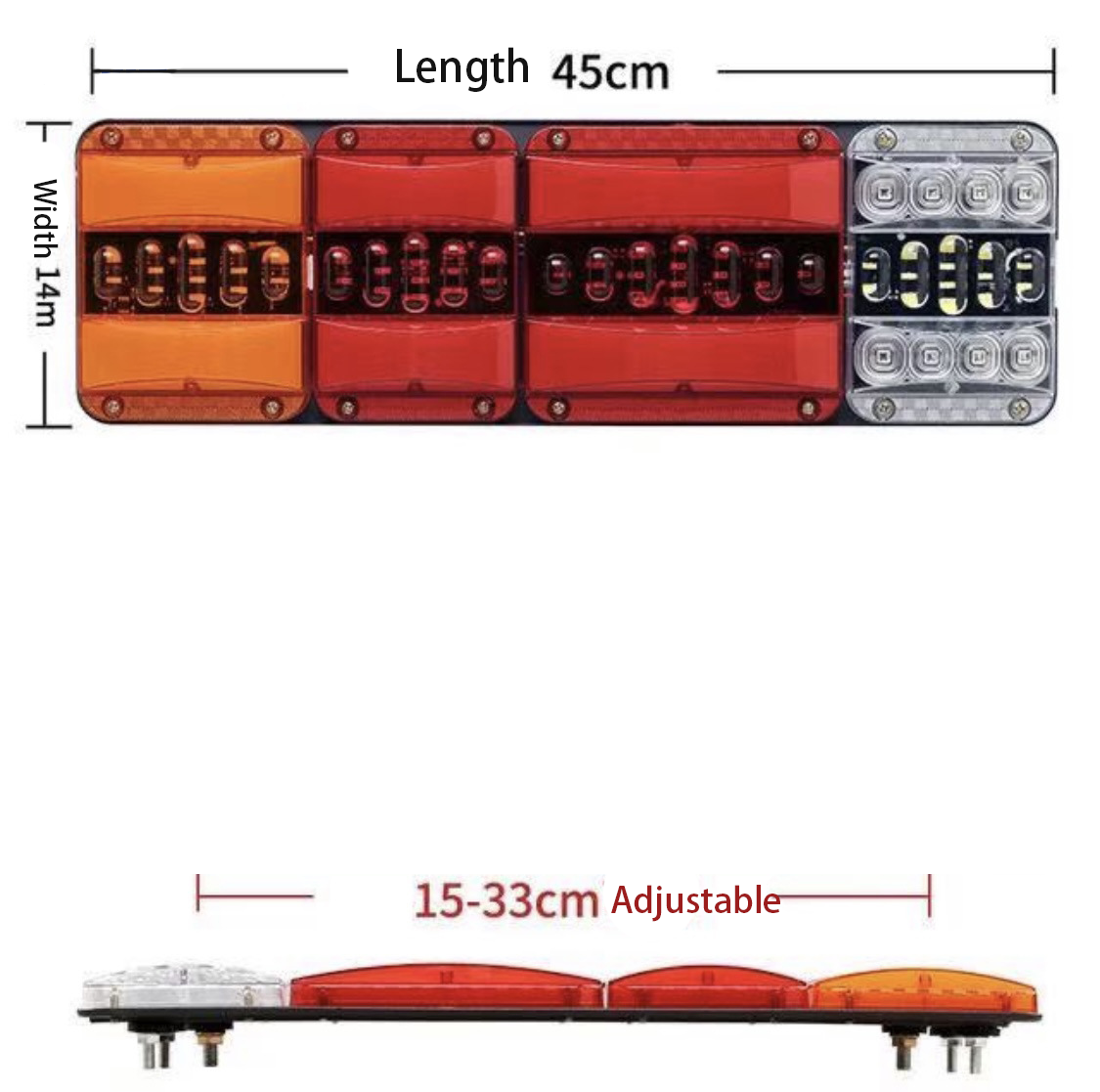 24V Orientação da luz traseira de caminhão fluida YN-TLC120