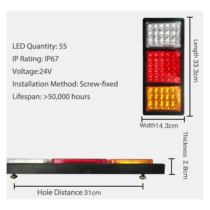 24V 55 Luz traseira de caminhão YN-TLC90