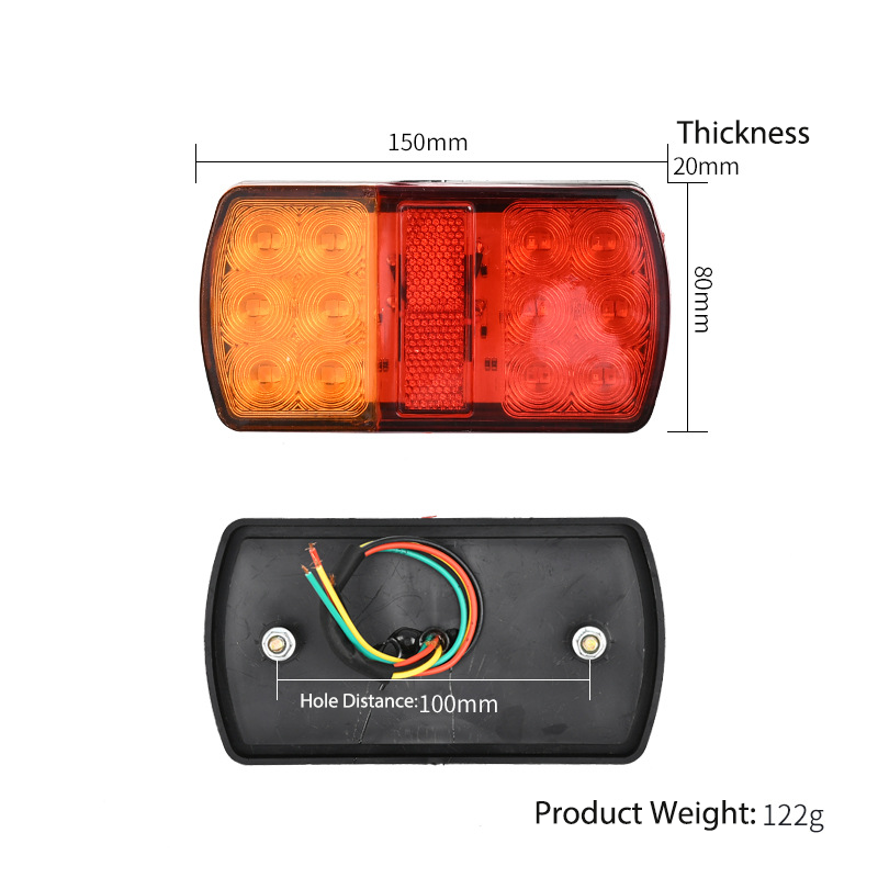 12V/24V 12LED TARCLIP LUZ TAIL YN-TLC74