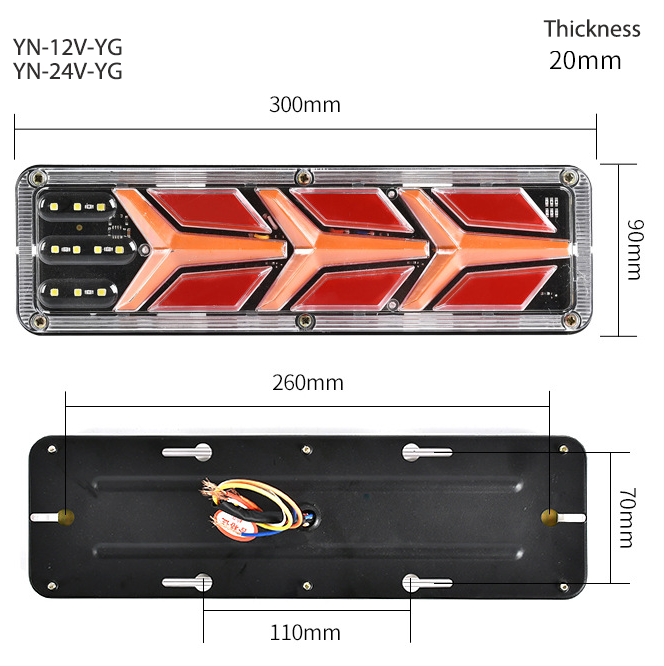 Luz traseira yn-tlc02-12vyg/ yn-tlc02-24vyg