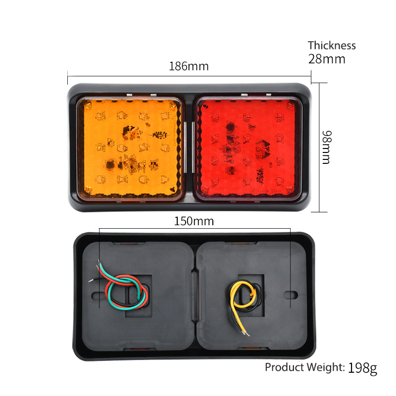 Luz de caminhão LED quadrado de 22 cor de 2 cores YN-TLC106