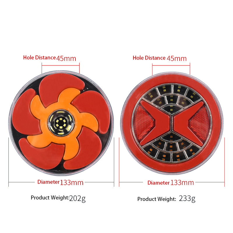 Luz traseira de caminhão de hambúrguer com fluxo LED 24V YN-TLC156