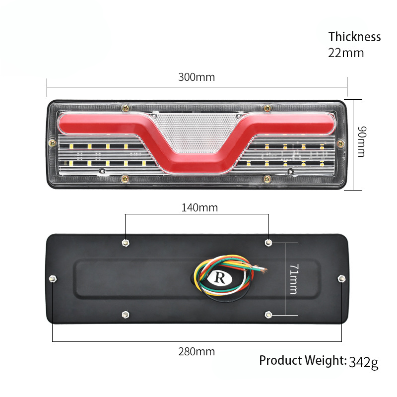 Luz traseira de caminhão LED 12V / 24V YN-TLC144