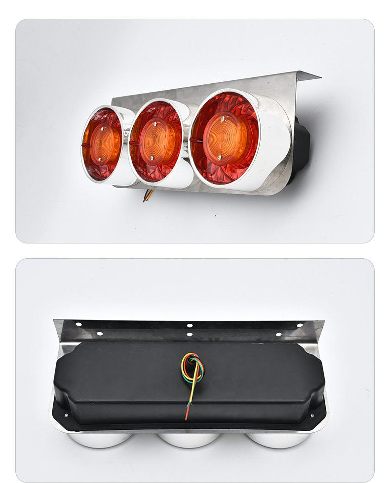 24V 3 lâmpadas redondas Caminhão da luz traseira YN-TLC127