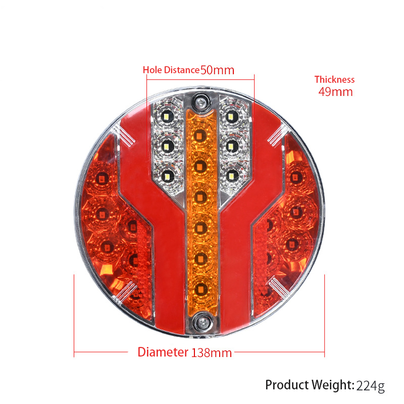 12V/24V Round Flowing LED Truck Light Light YN-SLC113