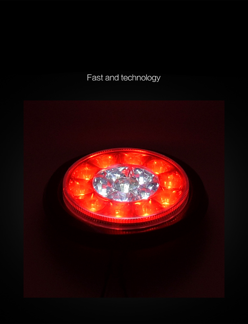 Luz traseira LED 24V de 2 cores quatro em uma YN-TLC142