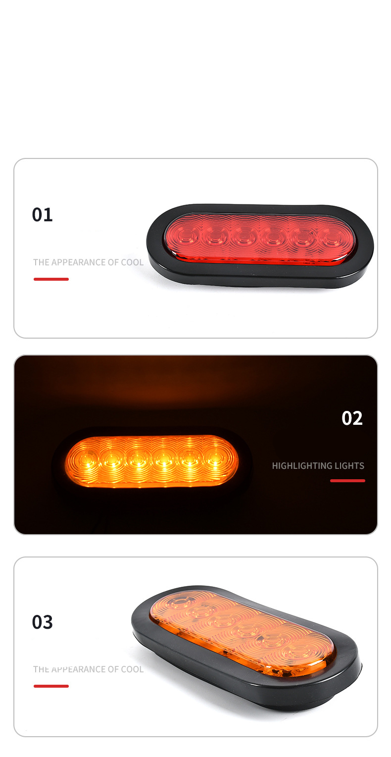 12-80V 6LED de destaque da luz do caminhão YN-SLC76