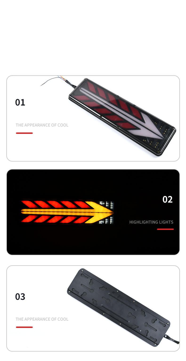 luz traseira de caminhão com seta de fluxo 12V / 24V YN-TLC158