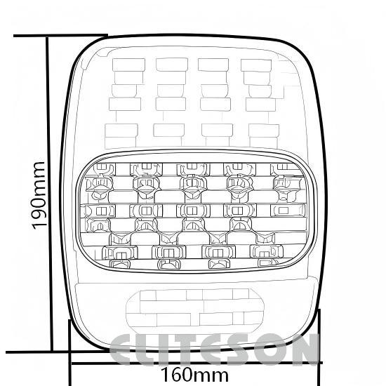 Luz traseira de caminhão 12V ou 24V YN-VW-2LED