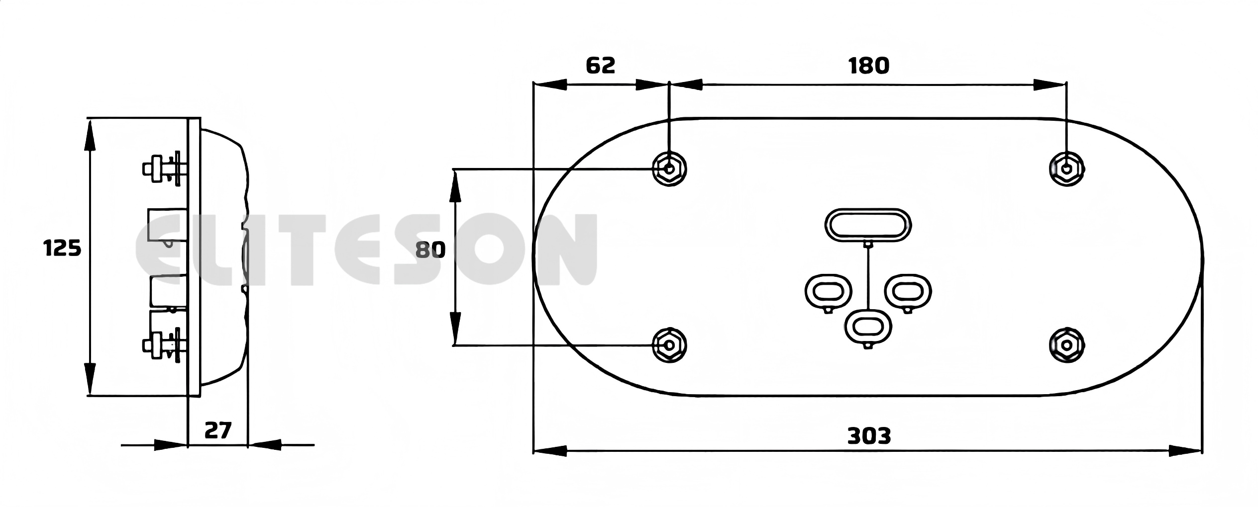 Luz traseira de caminhão 12-24V YN-7350
