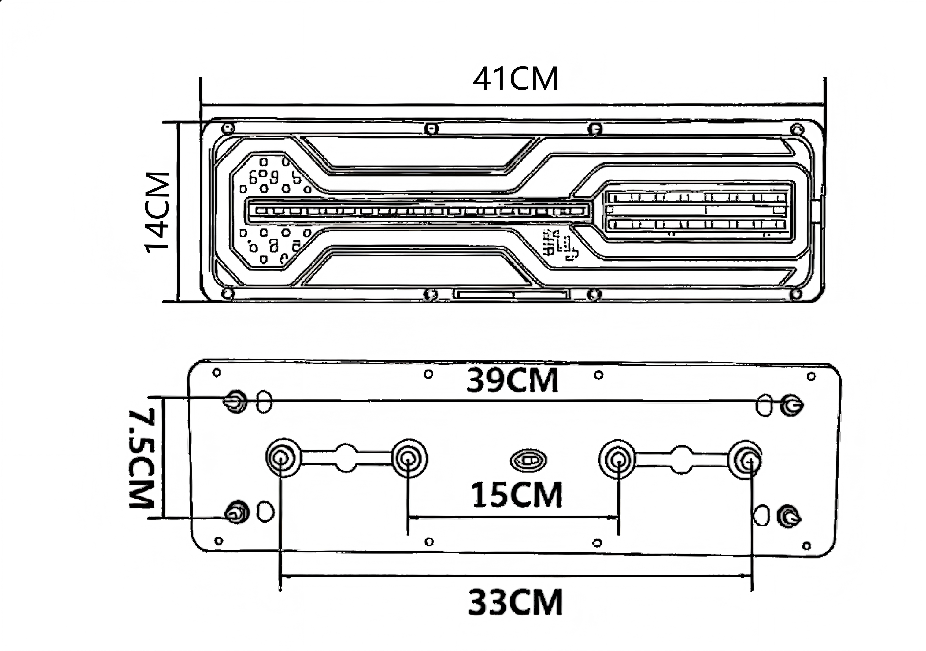 Luz traseira de caminhão 24V YN-WL-40