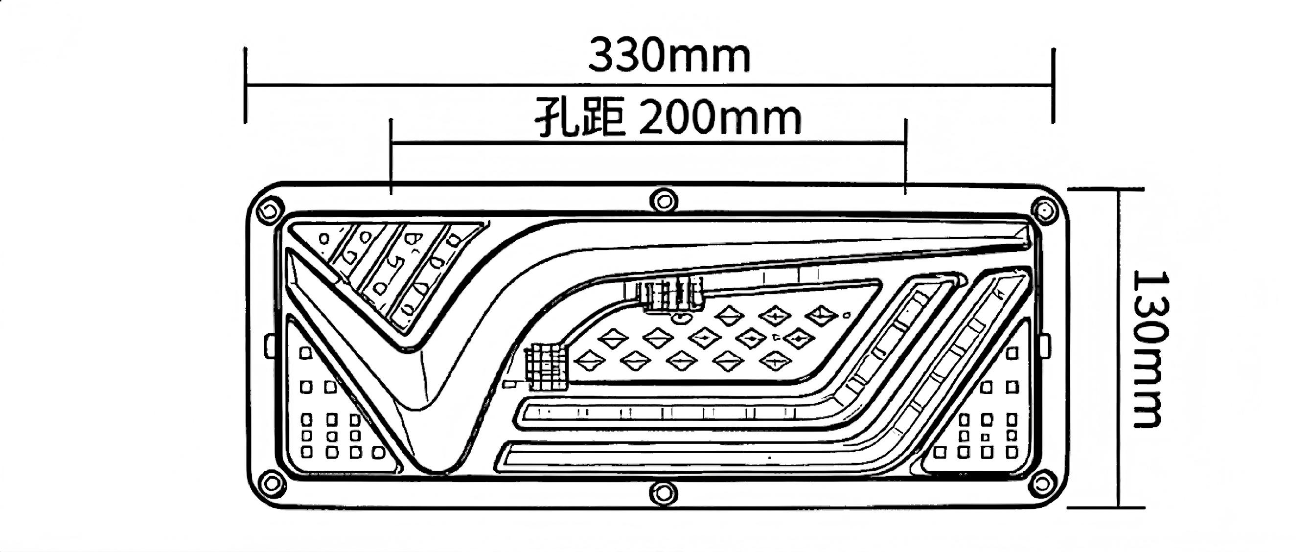 Luz traseira de caminhão 24V YN-WL-75