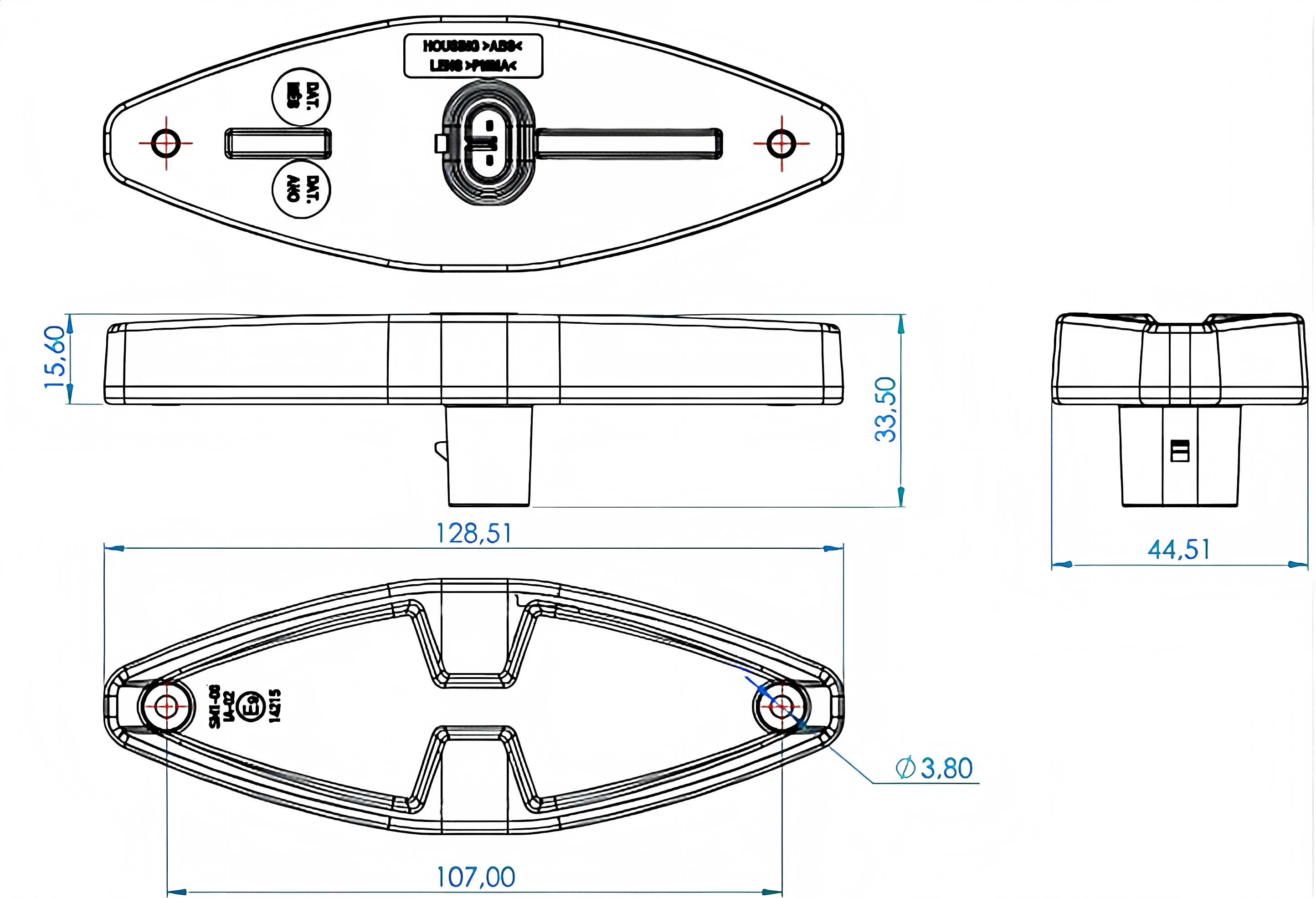 Luz lateral 12-24V YN-SML-15
