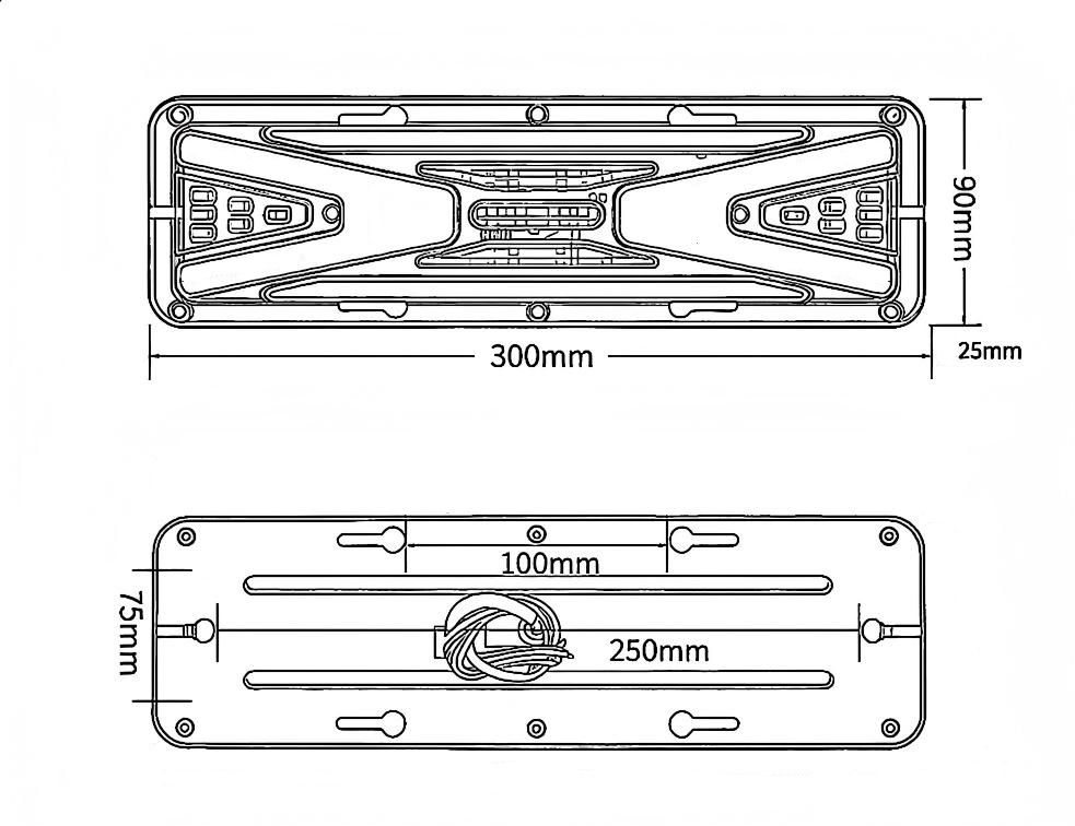 Luz traseira de caminhão 12V ou 24V YN-WL-56