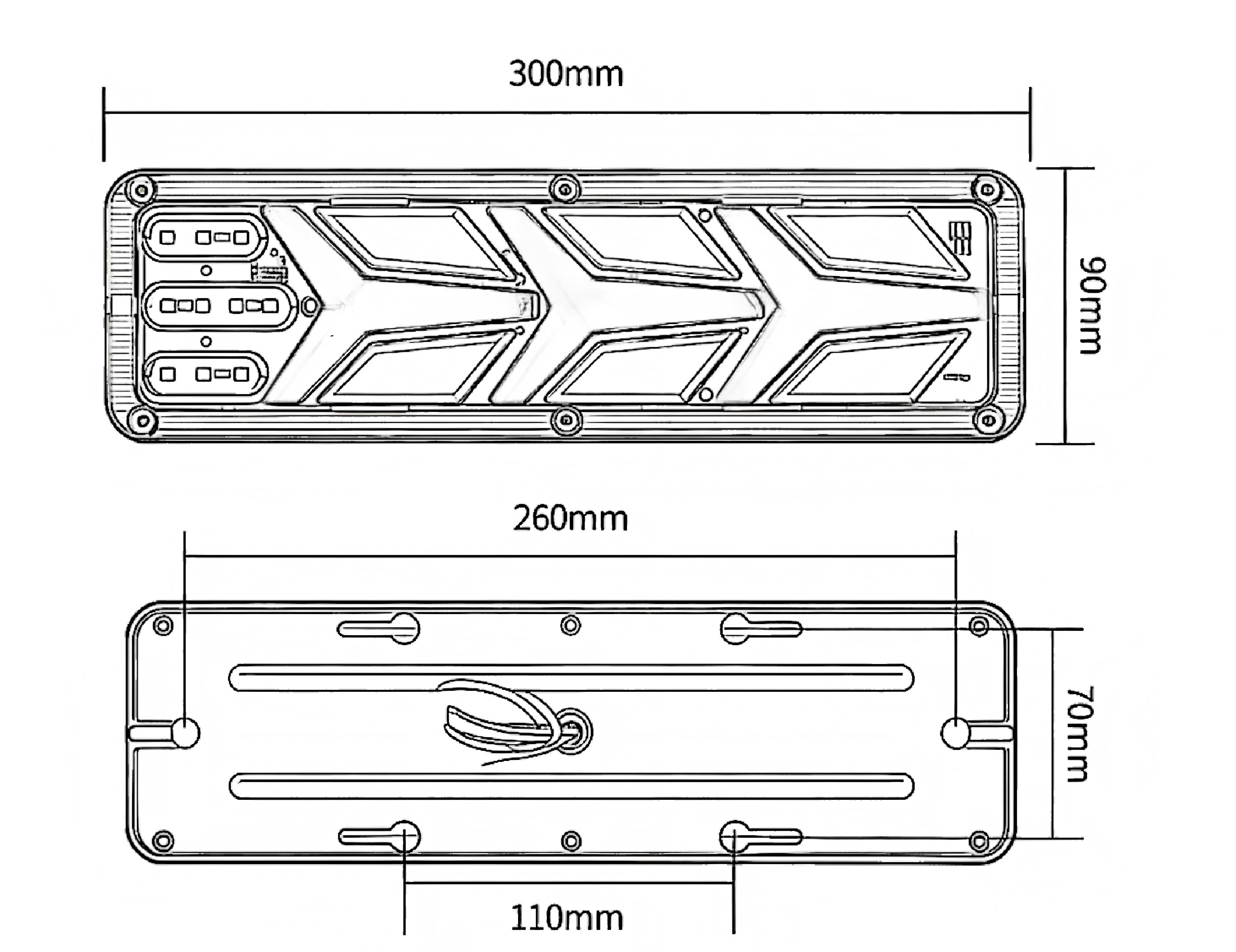 Luz traseira de caminhão 24V YN-WL-85