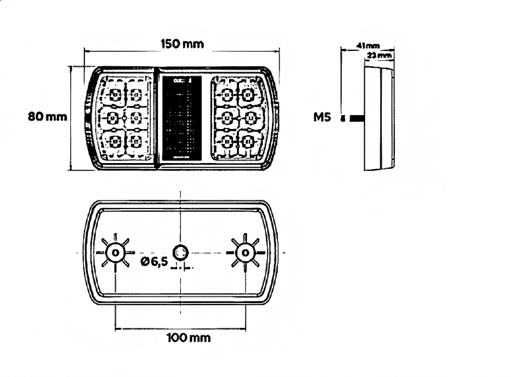 Luz traseira de caminhão 12V ou 24V YN-WL-332