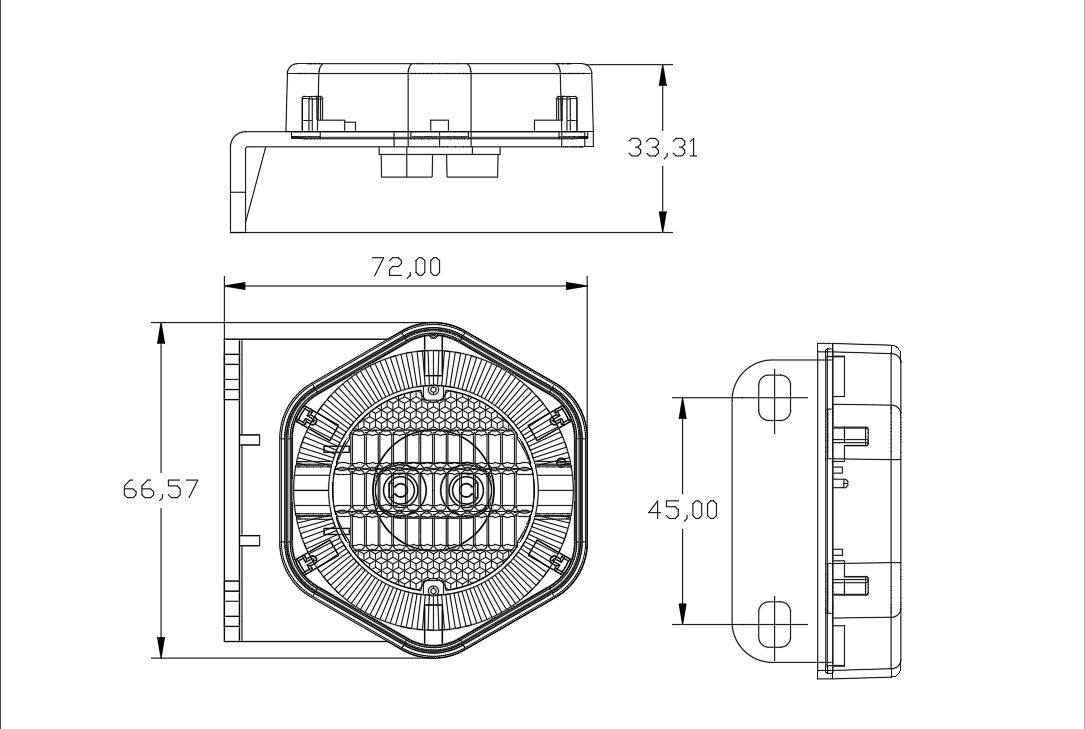 Luz de marcação / folga redonda LED 12V ou 24V YN-SML-68