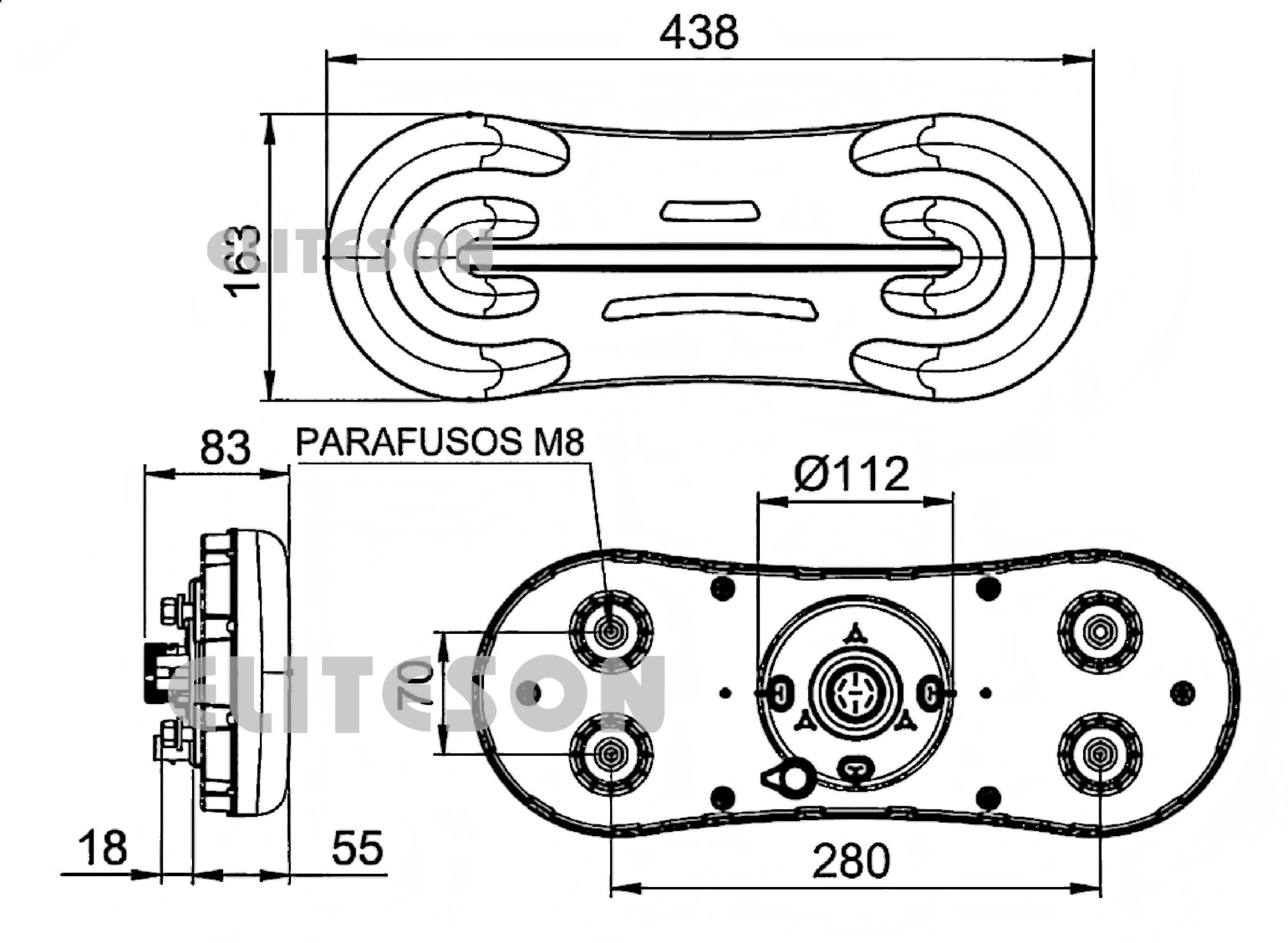 Luz traseira de caminhão 12-24V YN-F70