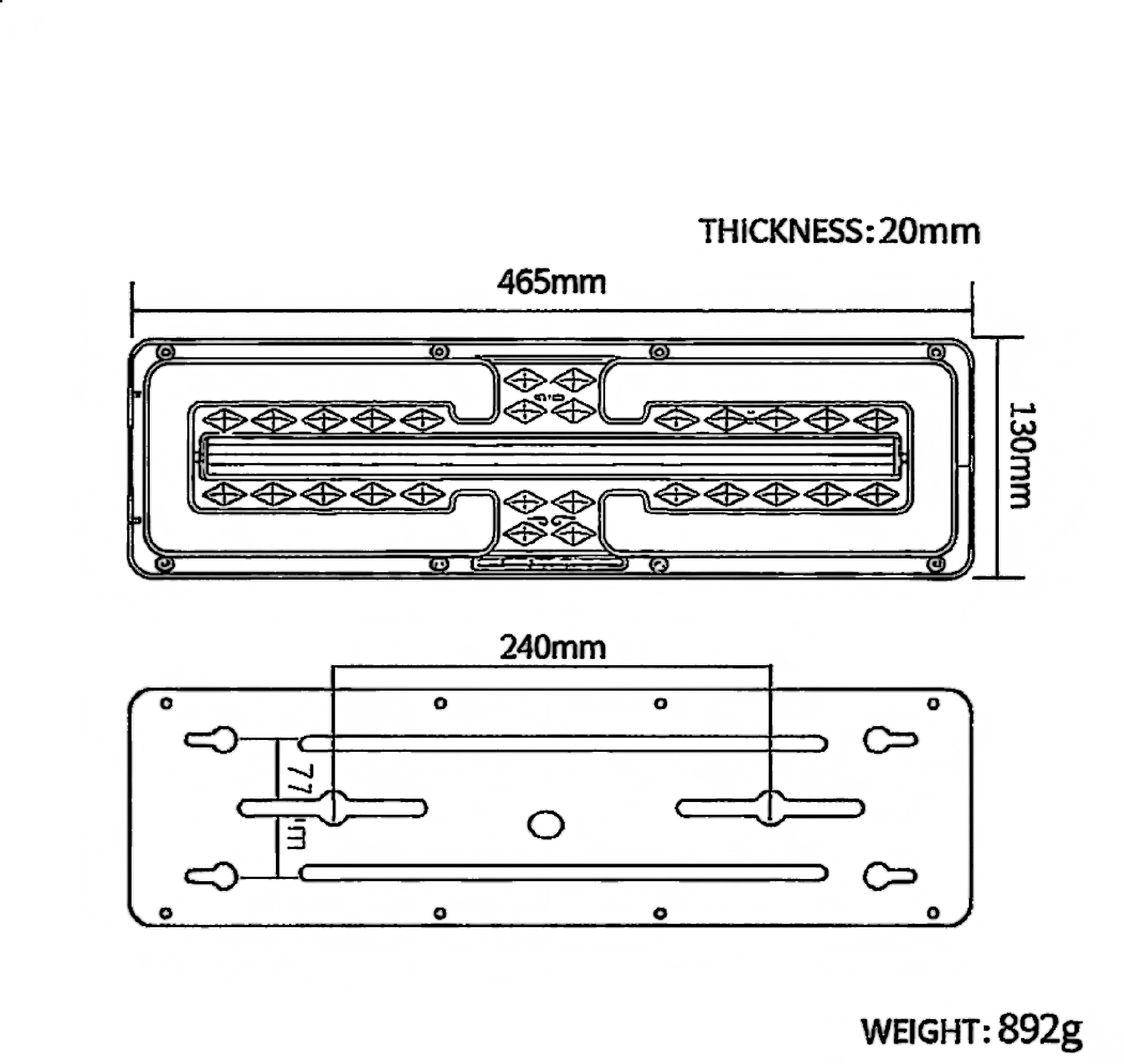 Luz traseira de caminhão 24V YN-WL-64