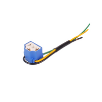 Chicote de fios cerâmico do soquete do relé de 3 pinos, conector automotivo resistente do relé com trança do fio, conector do fio 12v/24v YN-WR-13