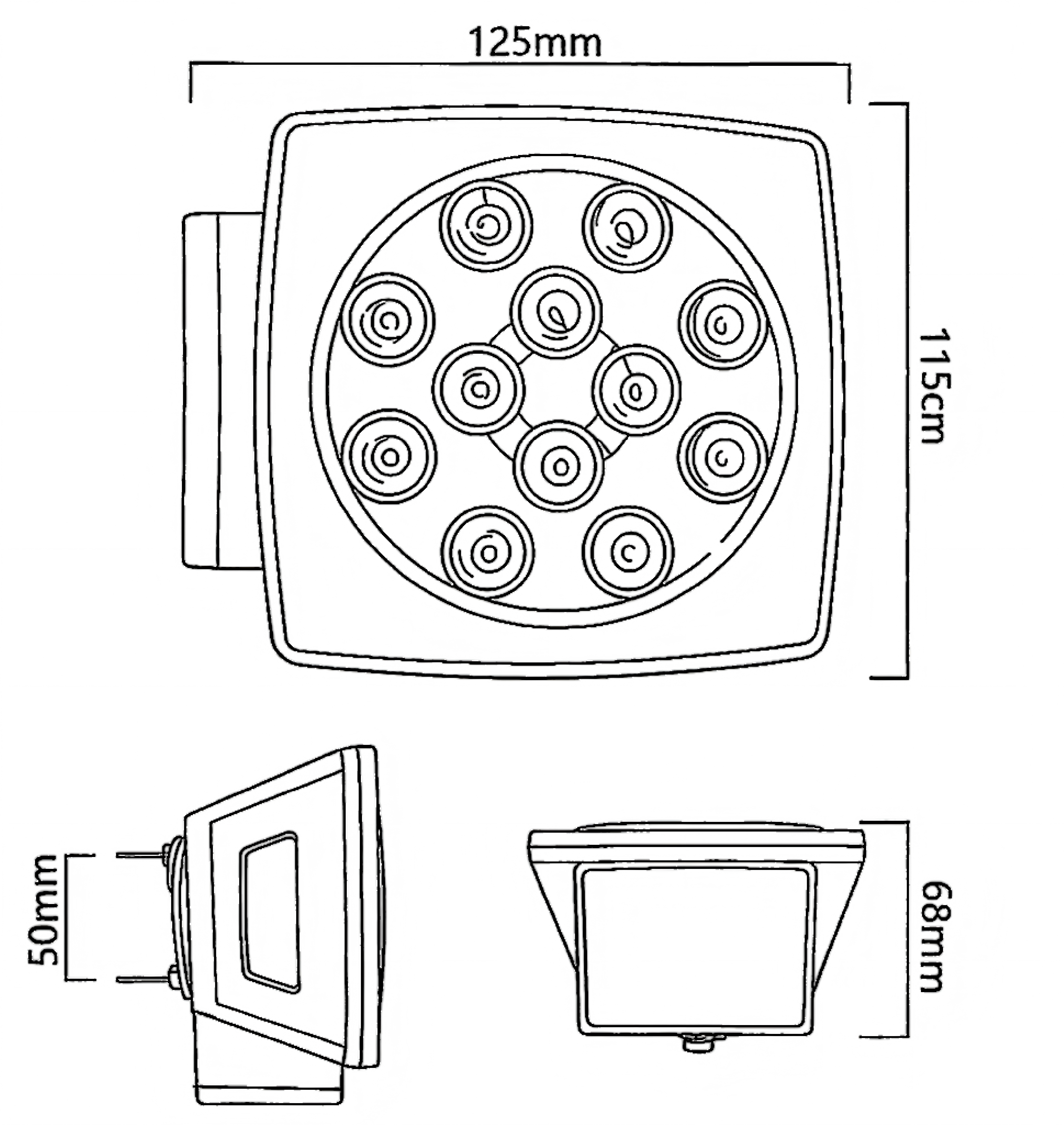 Luz traseira de caminhão 12V YN-WL-329