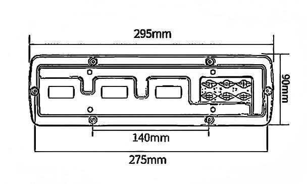 Luz traseira de caminhão 12V ou 24V YN-WL-38