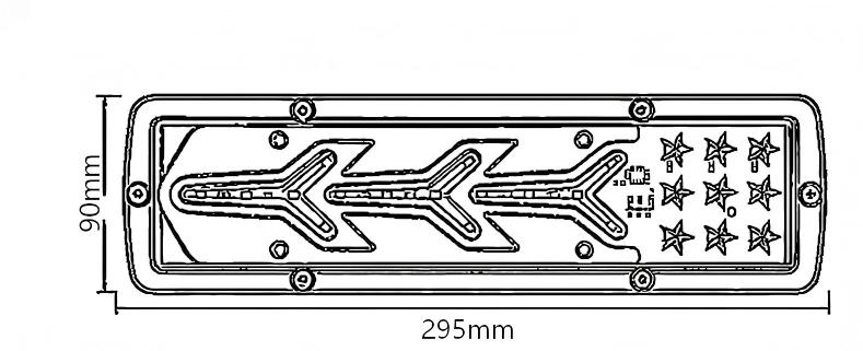 Luz traseira de caminhão 12V ou 24V YN-WL-81