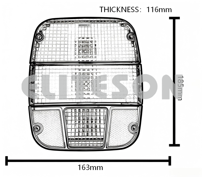 Luz traseira de caminhão 12V ou 24V YN-VW-1BULB